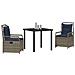 Set da Pranzo per Giardino 3 pcs Grigio polyrattan - Foto miniatura 3