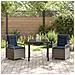 Set da Pranzo per Giardino 3 pcs Grigio polyrattan - Foto miniatura 4