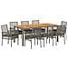 Set da Pranzo per Giardino 9 pcs Grigio Poly Rattan - Foto miniatura 1