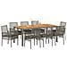 Set da Pranzo per Giardino 9 pcs Grigio Poly Rattan - Foto miniatura 3