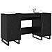 Scrivania Rovere nero 140 x 50 x 75 cm Legno multistrato - Foto miniatura 3