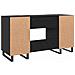 Scrivania Rovere nero 140 x 50 x 75 cm Legno multistrato - Foto miniatura 8