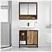 Armadio per Lavabo da Bagno rovere artigianale 65 x 33 x 60 cm - Foto miniatura 4