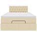 Struttura Letto Pouf con Materasso Crema 120x200 cm in Tessuto - Foto miniatura 7