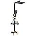 Colonna doccia Blackswan, modello M225, nero opaco /oro lucido, con doccetta a 3 vie tipo SPA e bocca mobile nascosta, misura 116 cm - Foto miniatura 1