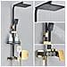 Colonna doccia Blackswan, modello M225, nero opaco /oro lucido, con doccetta a 3 vie tipo SPA e bocca mobile nascosta, misura 116 cm - Foto miniatura 3