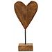 Scultura Cuore Pieno In Teak Riciclato Pezzo Unico - Foto miniatura 1