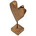 Scultura Cuore Pieno In Teak Riciclato Pezzo Unico - Foto miniatura 3