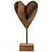 Scultura Cuore Pieno In Teak Riciclato Pezzo Unico - Foto miniatura 4