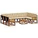 Set di divani da esterno con cuscino 10 pcs Naturale e Beige - Foto miniatura 1