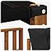 Set di divani da esterno con cuscino 6 pcs Naturale e Nero - Foto miniatura 9