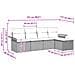Set Divano da Giardino 5 pcs Grigio e Blu Navy polyrattan - Foto miniatura 9