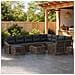 Set Divano da Giardino 11 pz Grigio polyrattan - Foto miniatura 9