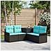 Set di divani 5 pz Nero e Blu Rattan sintetico e Acciaio - Foto miniatura 7