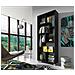 Scaffale Libreria - Divisori Design Salon-salle A Mangiare, Nero Mate, Dimensioni: 68,5 X 161 X 25 Cm Di Profondità. - Foto miniatura 4