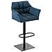 Sgabello Alto Bar Damaso I Sgabello Design Cucina Trapuntato in Tessuto con Braccioli E Schienale Imbottiti l Sedia Sgabello Bar Pub con Poggiapiedi Blu Nero - Foto miniatura 1