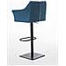 Sgabello Alto Bar Damaso I Sgabello Design Cucina Trapuntato in Tessuto con Braccioli E Schienale Imbottiti l Sedia Sgabello Bar Pub con Poggiapiedi Blu Nero - Foto miniatura 4