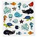 Stickers, Foglio 15x16,5 Cm, Ca. 21 Pz, Animali Del Mare, 1fgl. - Foto miniatura 1