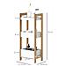 Mobiletto Bagno Multiuso Scaffale A 3 Ripiani Compatto In Legno Mdf E Bambù, Bianco, 27.5x20.8x74cm - Foto miniatura 3