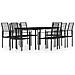 Set Mobili Da Pranzo Da Giardino 9 Pz Con Cuscini Nero - Foto miniatura 2