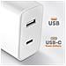 Caricabatterie, Spina Da Muro Originale Usb + Usb-c 33w Bianco - Foto miniatura 4