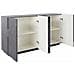 Credenza Noel, Madia Da Cucina A 4 Ante, Buffet Da Soggiorno, 100% Made In Italy, Cm 162x44h86, Ardesia - Foto miniatura 4
