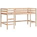 Letto A Soppalco Con Tende Bambini Blu 80x200 Cm Massello Pino - Foto miniatura 4