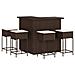 Set Bar Da Giardino 5 Pz Con Cuscini In Polyrattan Marrone - Foto miniatura 1