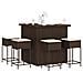 Set Bar Da Giardino 5 Pz Con Cuscini In Polyrattan Marrone - Foto miniatura 8