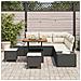 Set divani giardino  8 pezzi con cuscini Nero Polyrattan Acacia, Divano giardino 2 posti  con cuscini Nero Polyrattan, Set pranzo giardino 3 pezzi con cuscini Nero Polyrattan Acacia - Foto miniatura 3