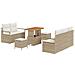 Set divano giardino 8 pezzi con cuscini in rattan polyrattan beige, Divano giardino 2 posti con cuscini in rattan polyrattan beige, Set pranzo giardino 3 pezzi con cuscini in rattan polyrattan beige - Foto miniatura 1