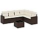 Set Divani da Giardino 7 pz con Cuscini Marrone in Polyrattan - Foto miniatura 1
