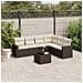 Set Divani da Giardino 7 pz con Cuscini Marrone in Polyrattan - Foto miniatura 2