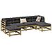 Set Divani da Giardino 6pz con Cuscini Legno Impregnato di Pino - Foto miniatura 2