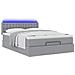 Pouf Letto con Materasso e LED Grigio Chiaro 140x190 cm - Foto miniatura 6