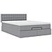 Pouf Letto con Materasso e LED Grigio Chiaro 140x190 cm - Foto miniatura 7