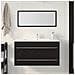 Mobile da Bagno con Specchio Rovere Nero 90x45x1,5 cm Legno Ingegnerizzato - Foto miniatura 4