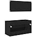 Mobile da Bagno con Specchio Rovere Nero 90x45x1,5 cm Legno Ingegnerizzato - Foto miniatura 6