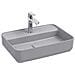Lavabo Rettangolare Da Appoggio Senza Troppo Pieno In Ceramica Con Foro Rubinetto - Grigio Pietra Opaco - Foto miniatura 1