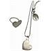 Ciondolo E Anello A Forma Di Cuore In Ottone E Zama Placcati In Argento Sterling. 40 Cm T-14 - Foto miniatura 5