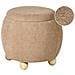 Pouf Contenitore Annabella Bouclé Marrone Chiaro - Foto miniatura 2