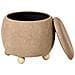 Pouf Contenitore Annabella Bouclé Marrone Chiaro - Foto miniatura 3
