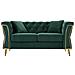 Divano Emy Con Cuscini In Tessuto Verde E Gambe Oro 162x83x76 Cm - Foto miniatura 2