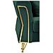 Divano Emy Con Cuscini In Tessuto Verde E Gambe Oro 162x83x76 Cm - Foto miniatura 3