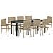 Set da Pranzo per Giardino con cuscino 9 pcs Beige polyrattan - Foto miniatura 1