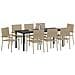 Set da Pranzo per Giardino con cuscino 9 pcs Beige polyrattan - Foto miniatura 3