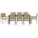 Set da Pranzo per Giardino con cuscino 9 pcs Beige polyrattan - Foto miniatura 7