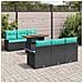 Set Divano da Giardino con cuscino 7 pcs Nero e Blu polyrattan - Foto miniatura 3