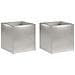 Vaso da giardino 2 pz Argento 25 x 25 x 25 cm Acciaio Inox - Foto miniatura 1