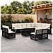 Set Divano da Giardino 13 pz Nero e Bianco Crema polyrattan - Foto miniatura 4